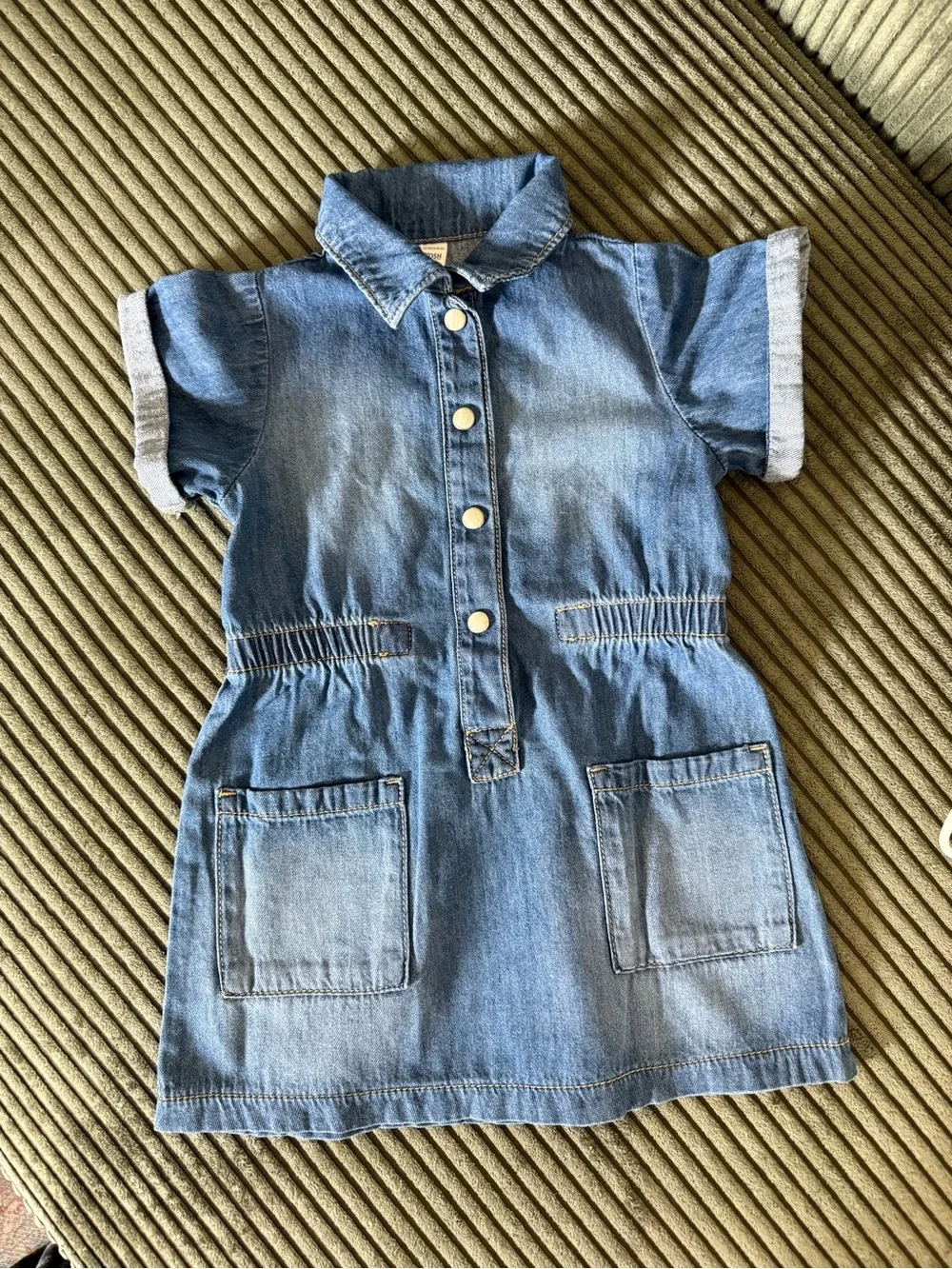 OshKosh B'gosh Girl Denim Button-Up Dress | Dark Wash | 2T | 100% Cotton
